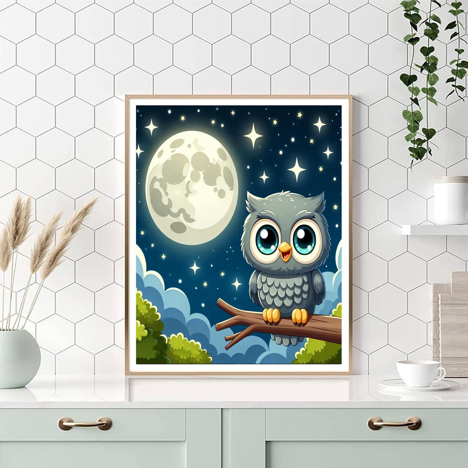 Bright Moonlight Owl Numbered Painting Kits