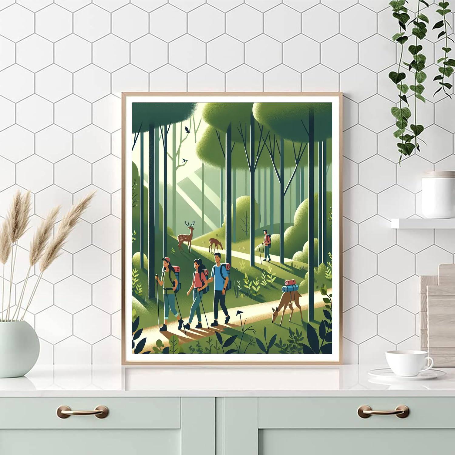 Gentle Forest Hike Number Painting