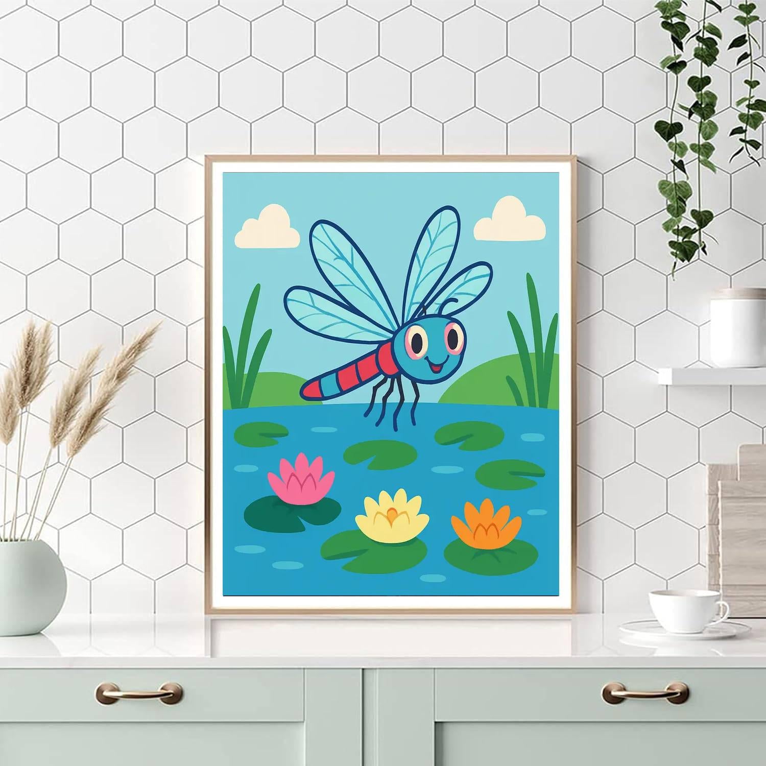 Sparkling Dragonfly Dance DIY Paint By Numbers