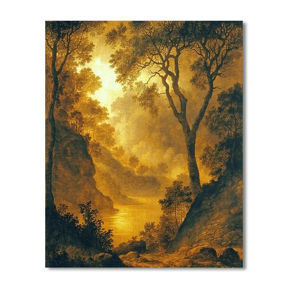 Caravaggio Inspired Mystical Landscape Reflections  Paint By Color