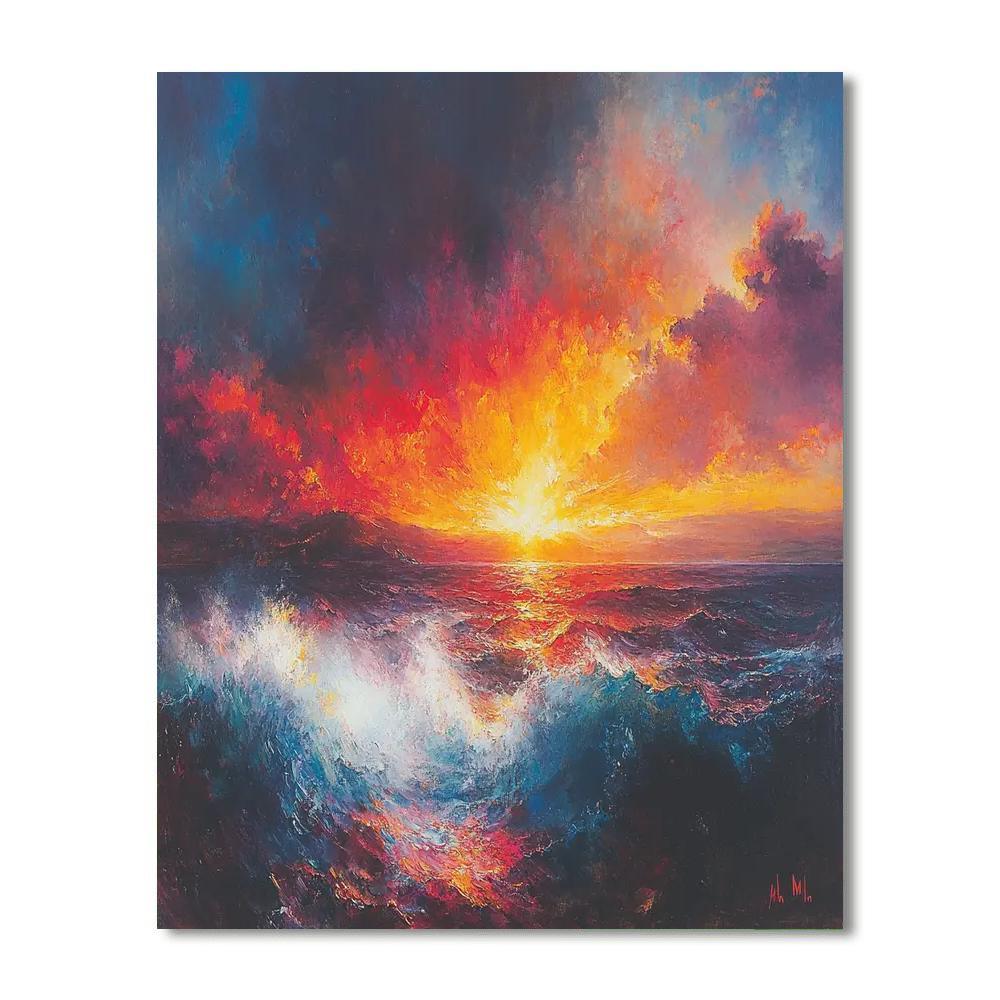 J.M.W. Turner Inspired Turner's Fiery Sunset  Numbered Painting Kits
