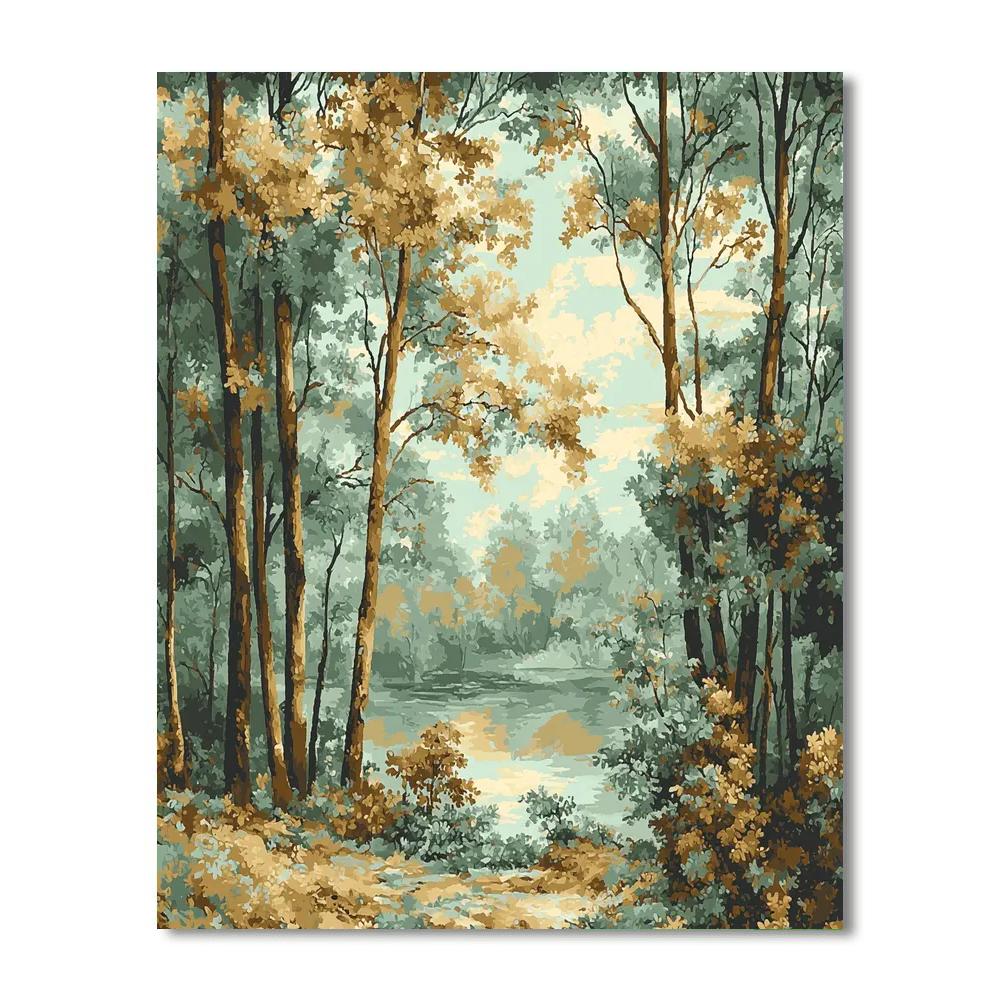 Michelangelo Inspired Serene Forest Whisper  Paint By Color