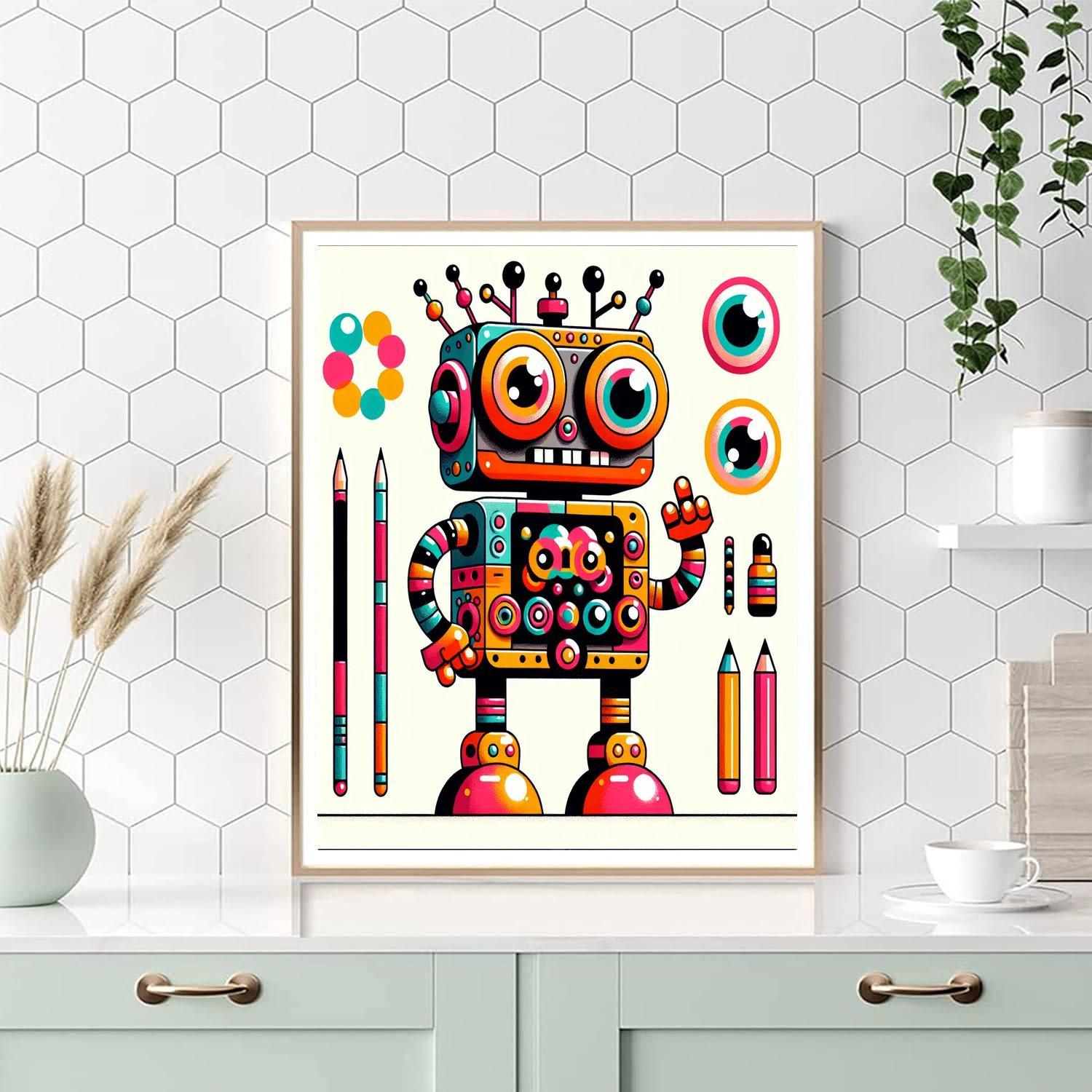 Wacky Robot Painting Number Kit