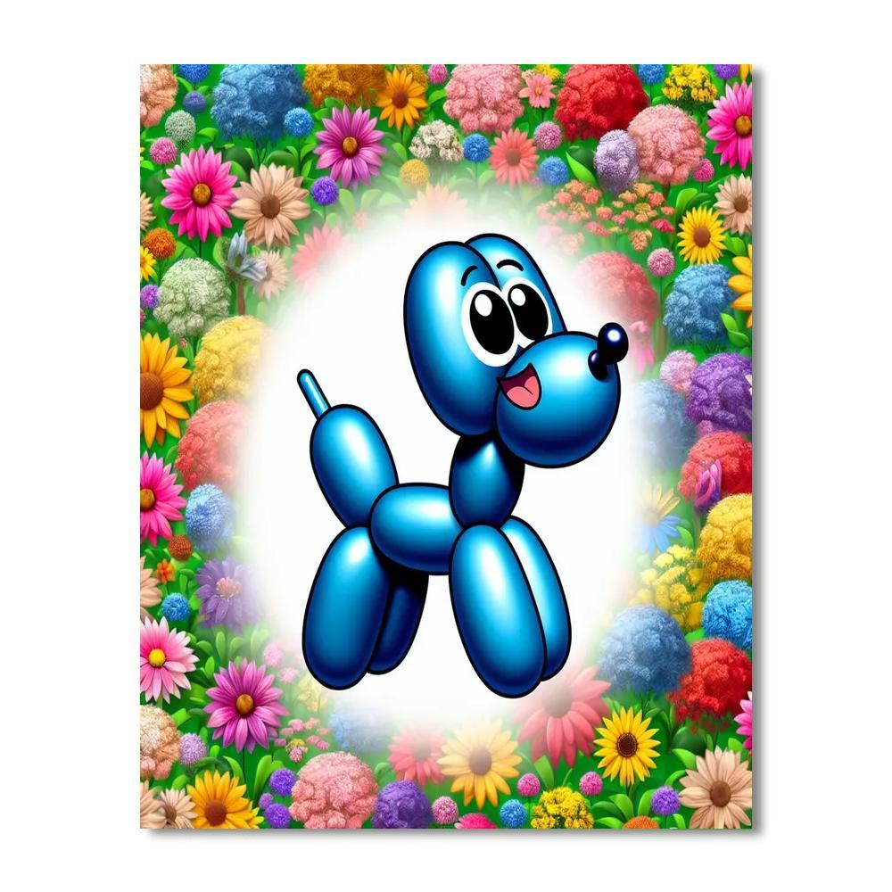 Excited Balloon Dog DIY Paint By Numbers