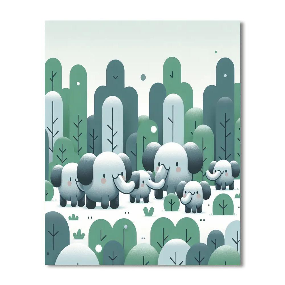 Eccentric Elephant Escapade Numbered Painting Kits