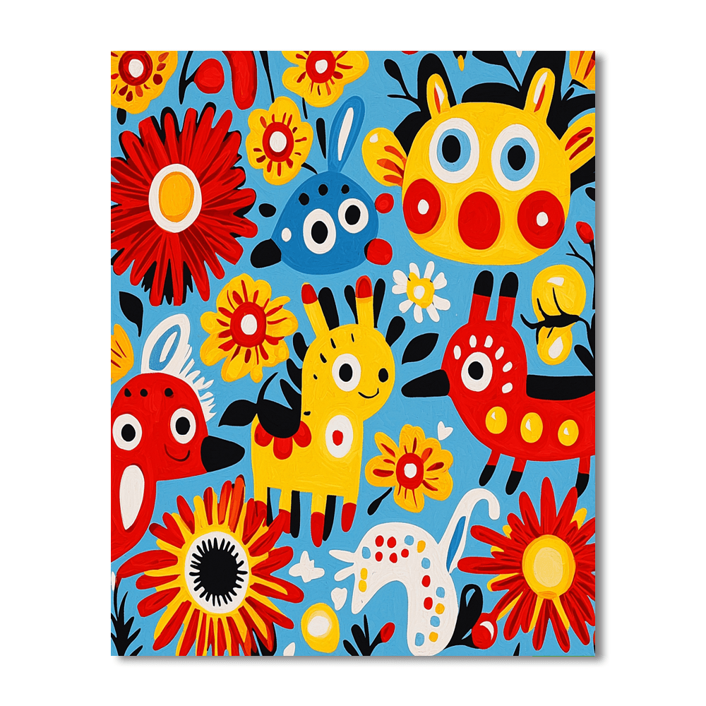 Miro Inspired Surreal Animal Parade Paint By Numbers Kits