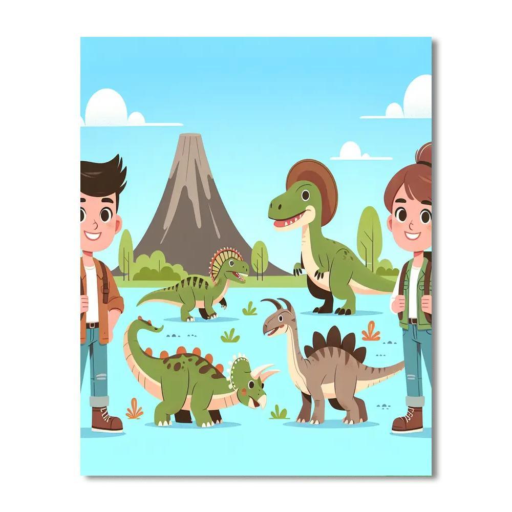 Adventurous Dino Trek Painting Number Kit