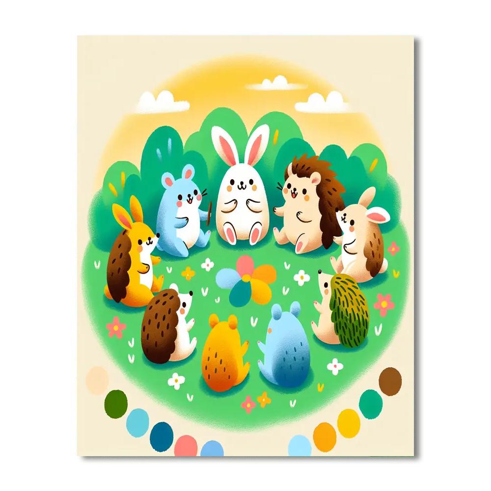 Merry Meadow Gathering Painting By Numbers Kit