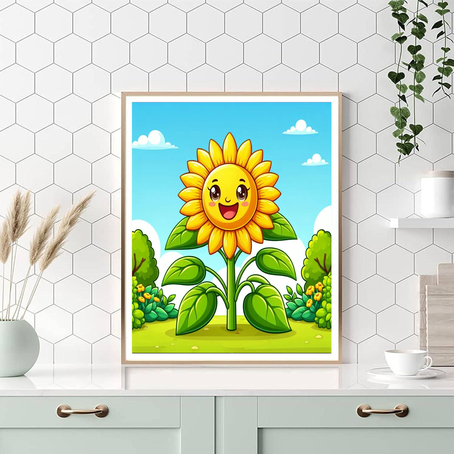 Sunshine Sunflower Number Painting