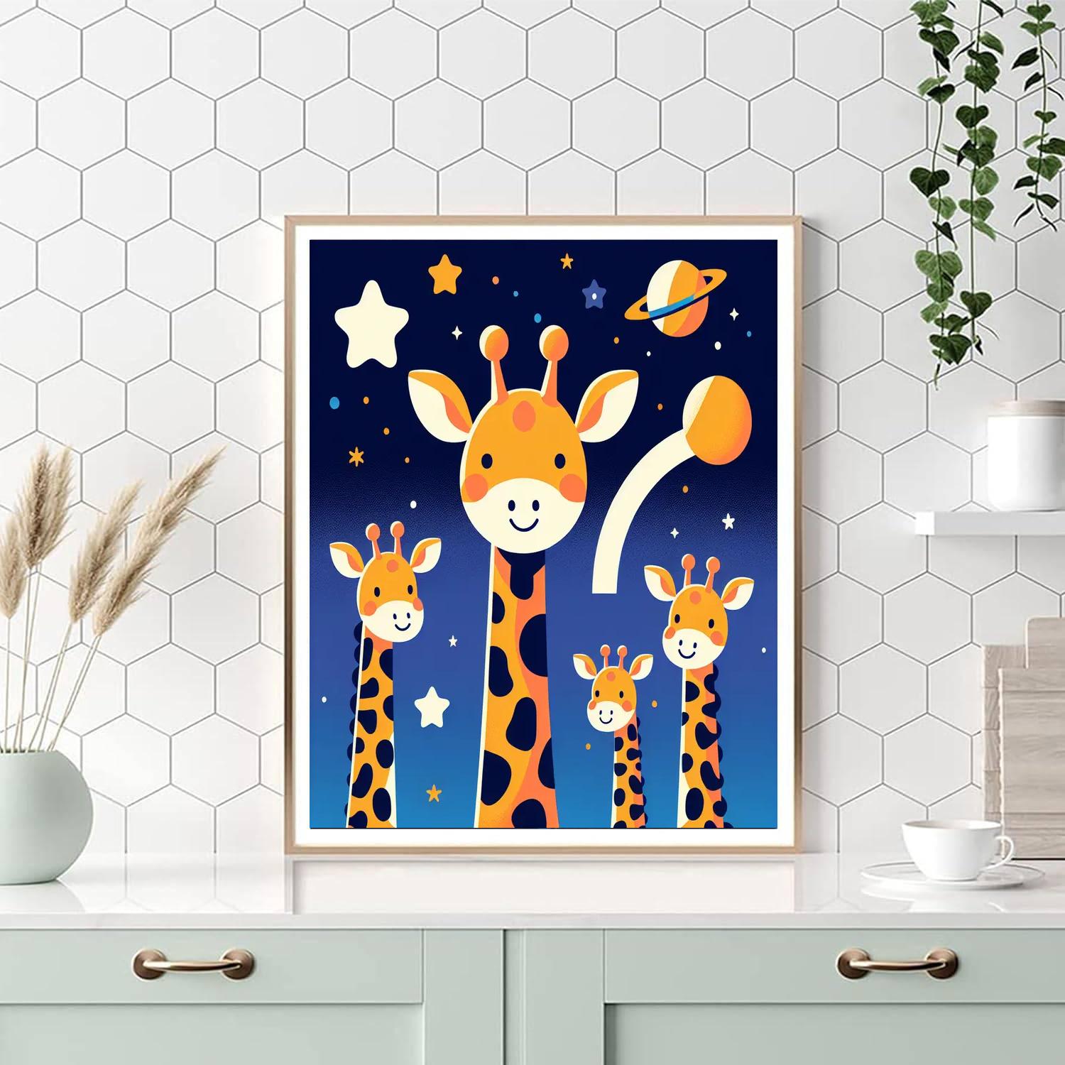 Giraffe Galaxy Gala Numbered Painting Kits