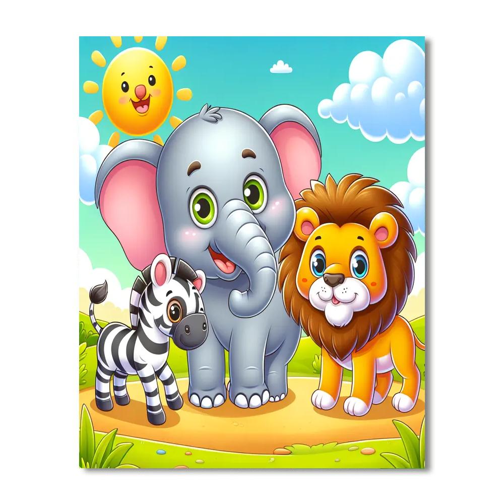 Colorful Wild Safari DIY Paint By Numbers