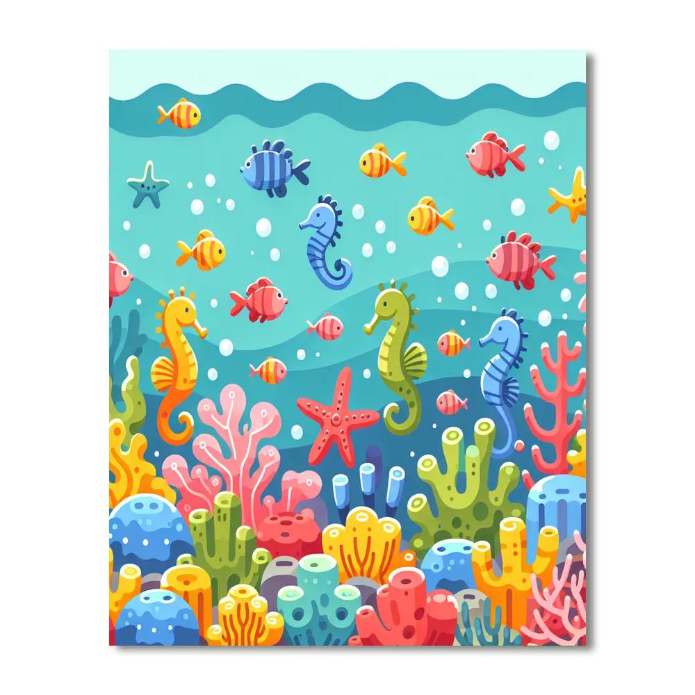 Ocean's Magical Depths Paint By Numbers Art