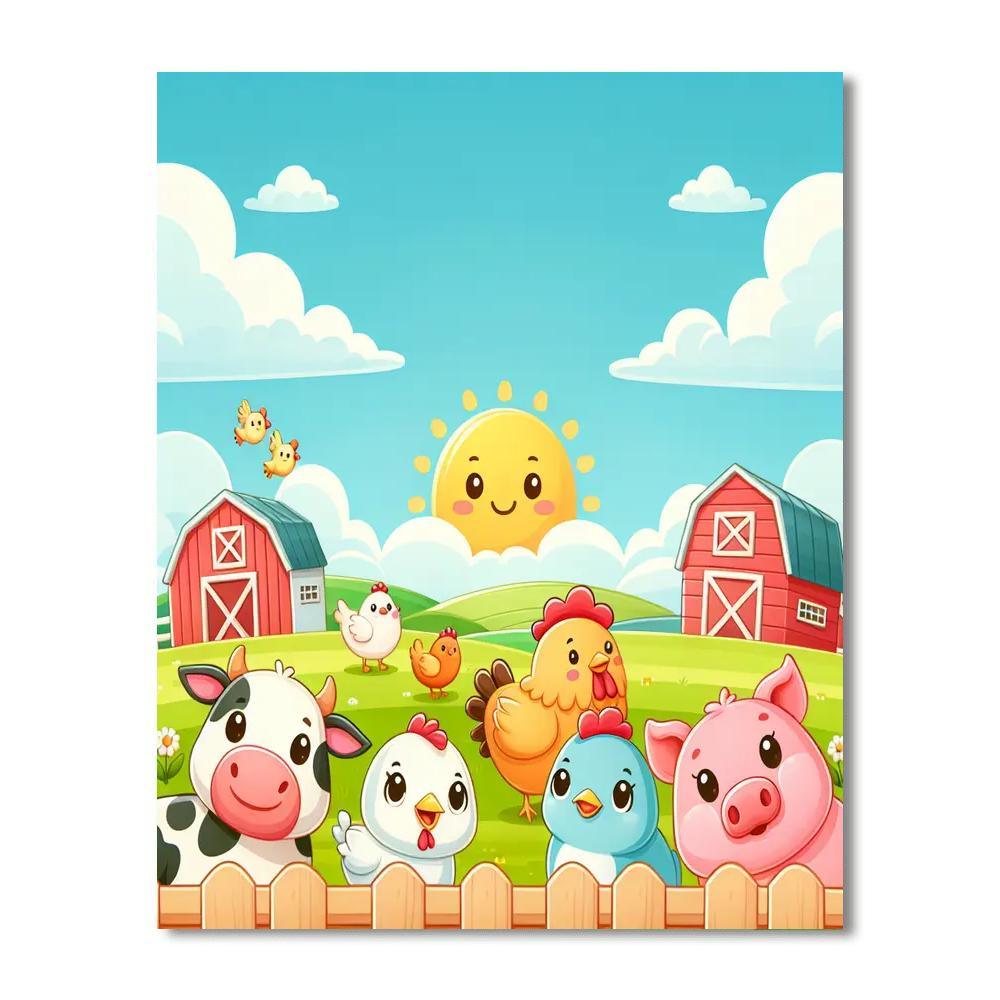Sunny Day In The Farmyard Paint By Number
