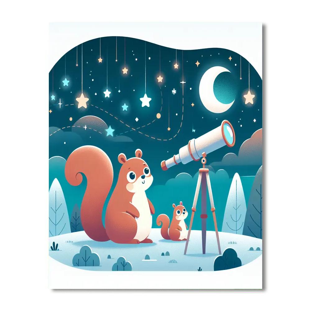 Stellar Squirrel Starlight Numbered Painting Kits