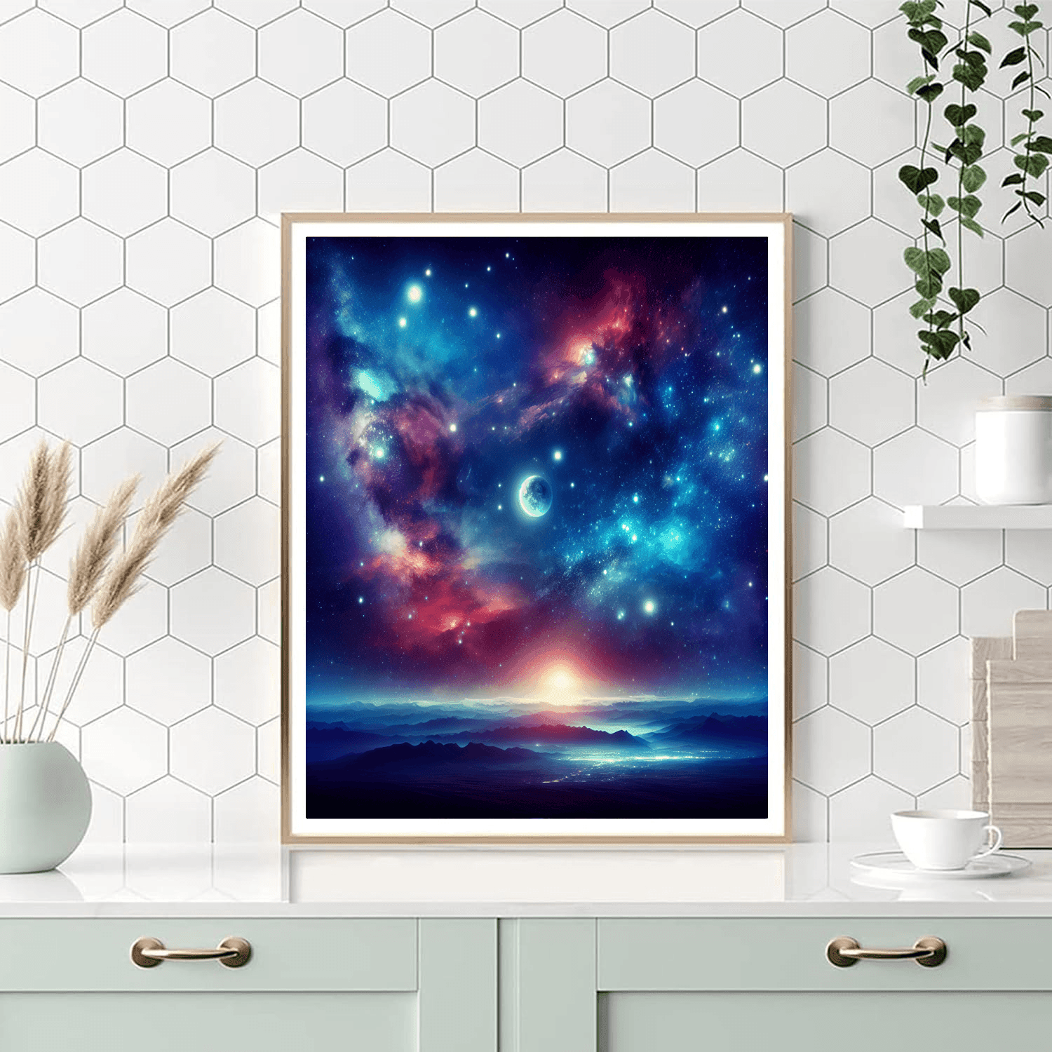 Cosmic Starry Night Number Painting