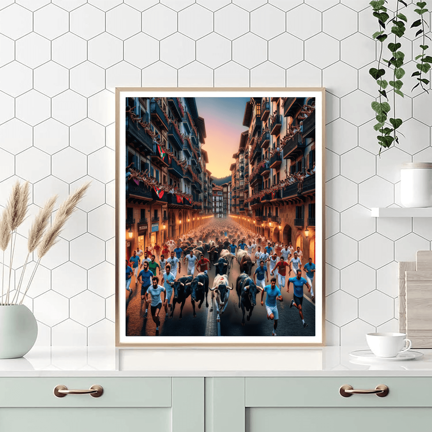 The Running Of The Bulls - Pamplona, Spain Painting Number Kit