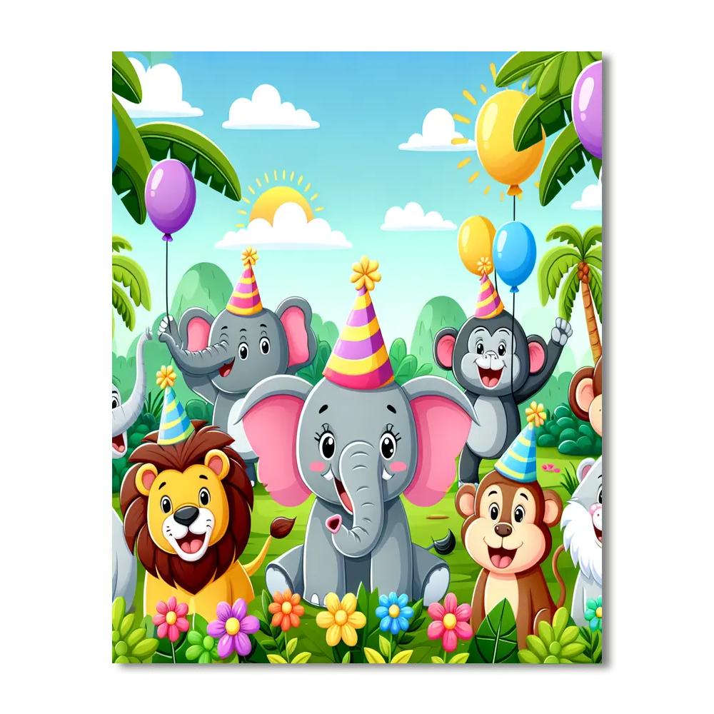 Silly Safari Celebration Painting Number Kit