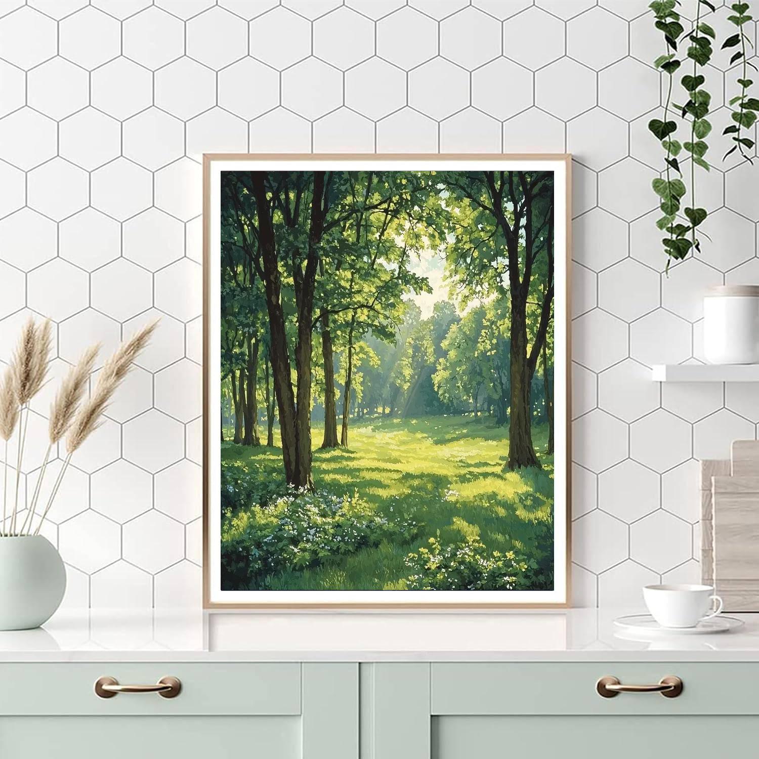 John Constable Inspired Serene Woodland Oasis  Paint By Color