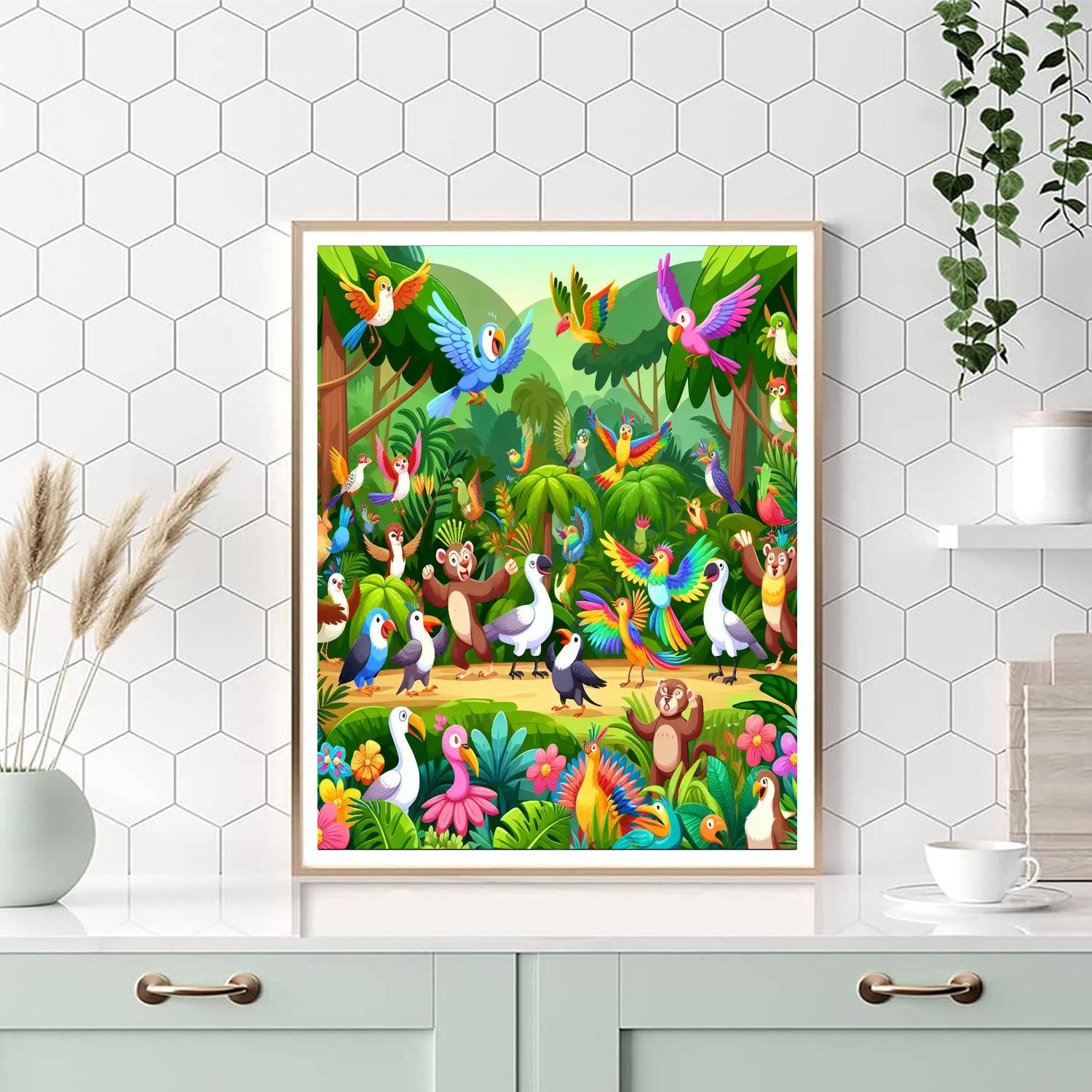 Jubilant Jungle Jive Paint By Numbers Art