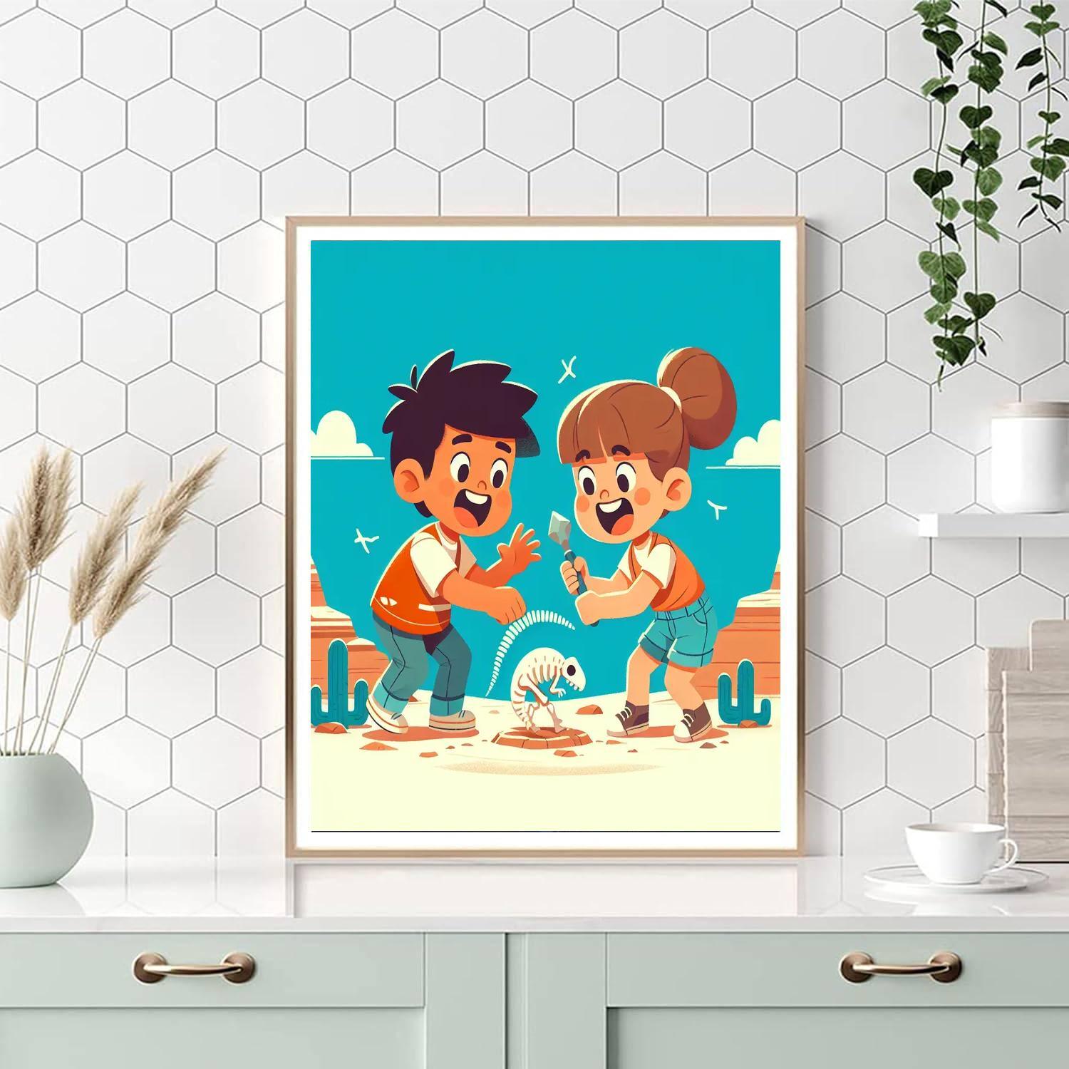 Dinosaur Fossil Discovery Paint By Numbers Art