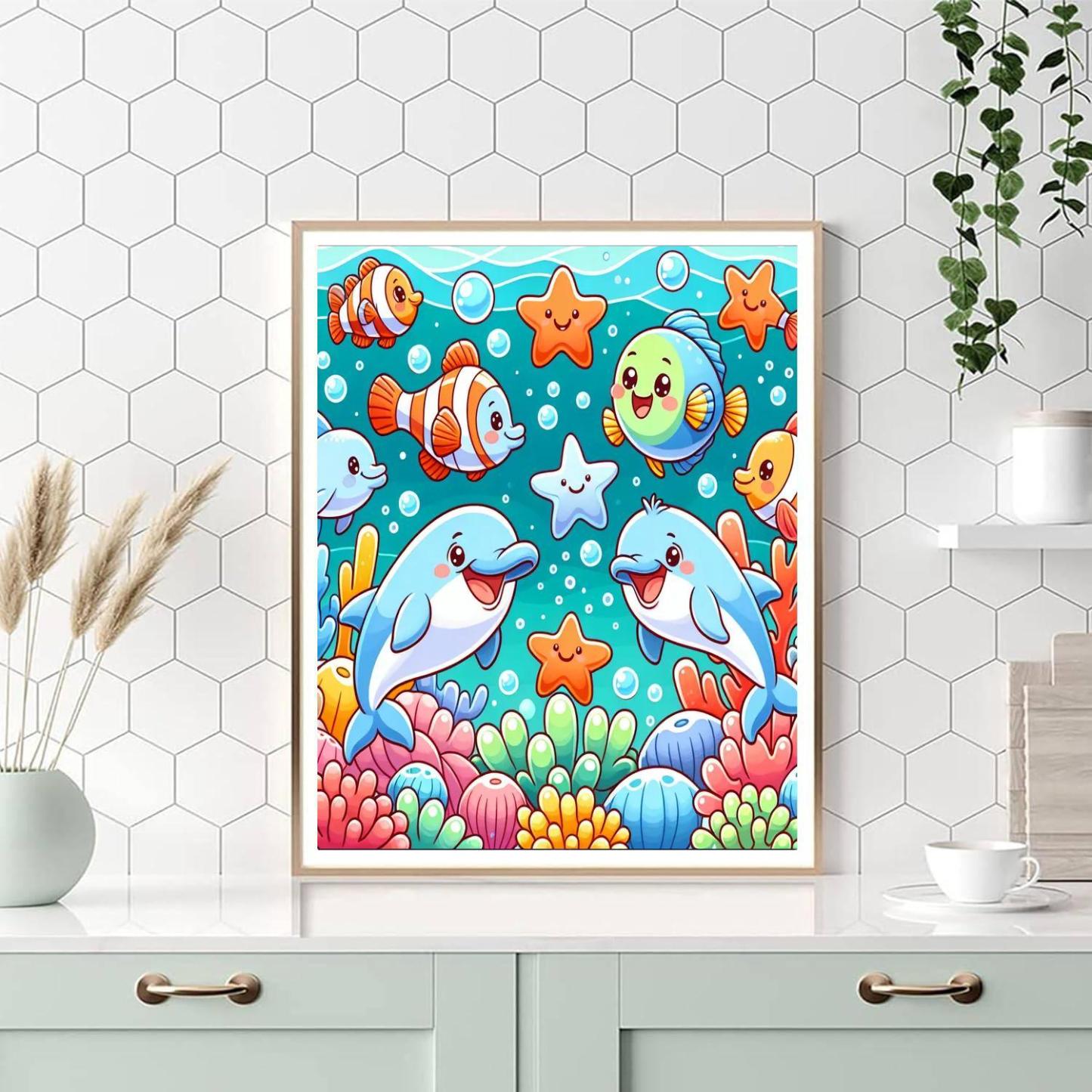 Silly Sea Creature Games DIY Paint By Numbers