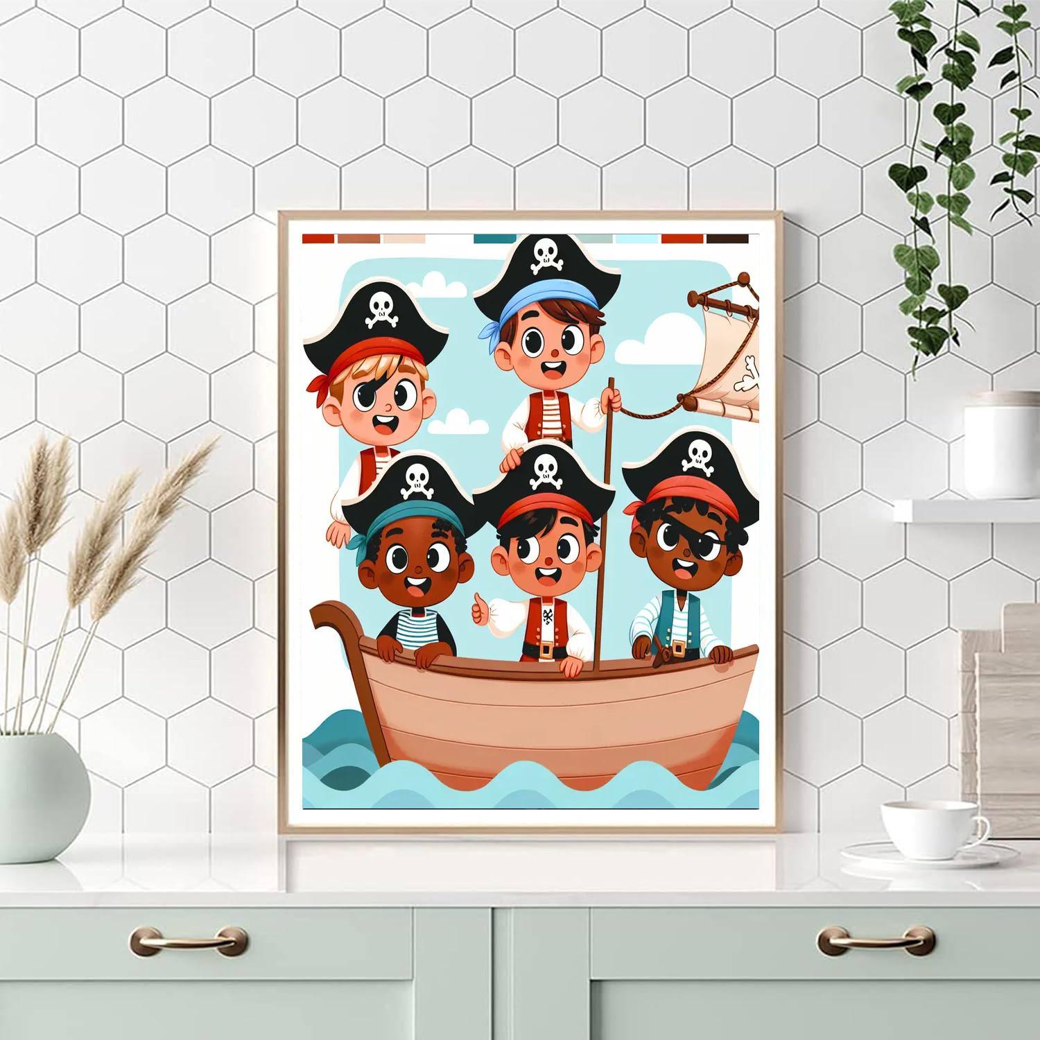 Playful Pirate Treasure Hunt Paint By Color