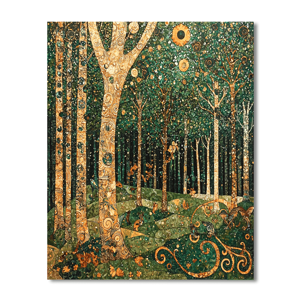 Klimt Inspired Magical Woods  Numbered Painting Kits
