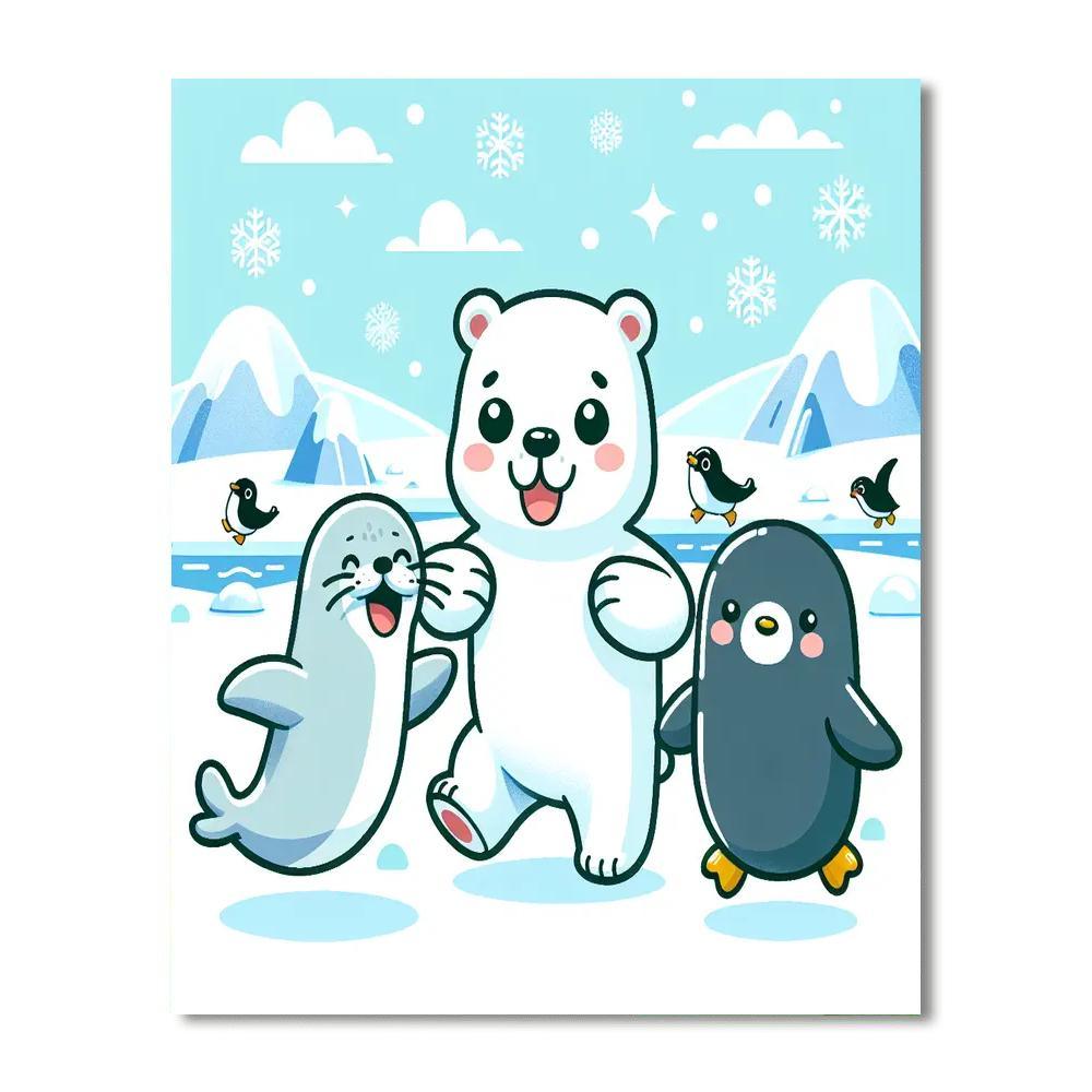 Curious Arctic Friends Paint By Numbers Art
