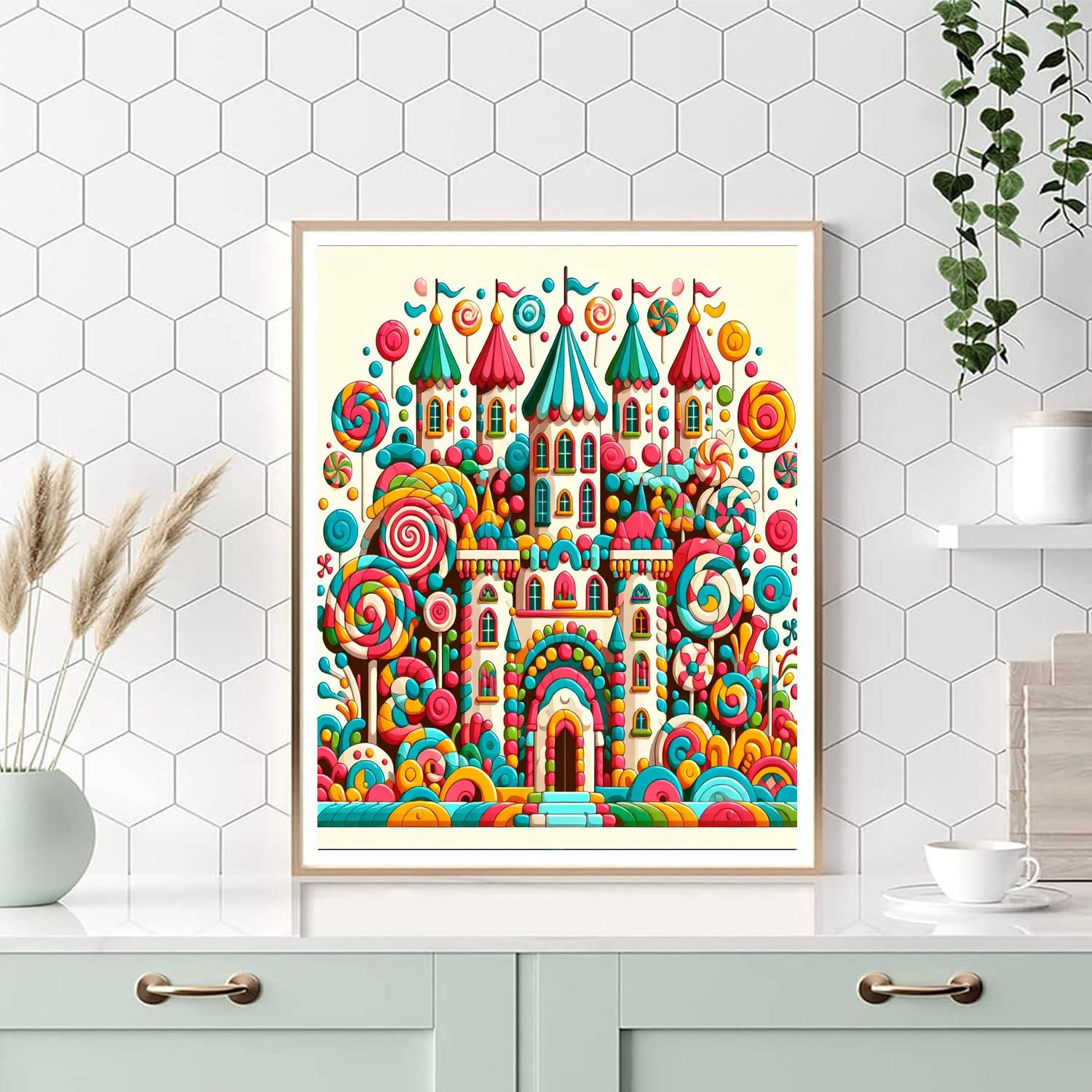 Colorful Candy Castle Numbered Painting Kits