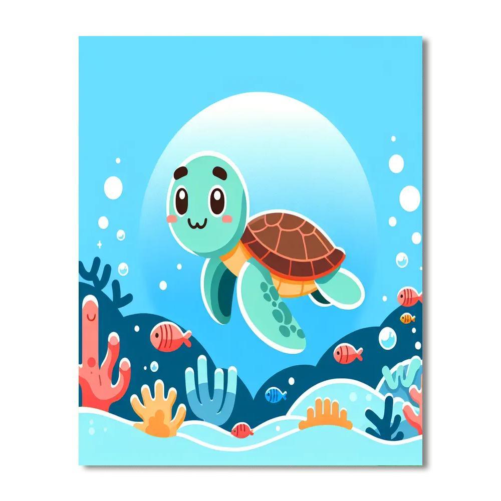 Sea Turtle Conservation Quest Painting By Numbers Kit