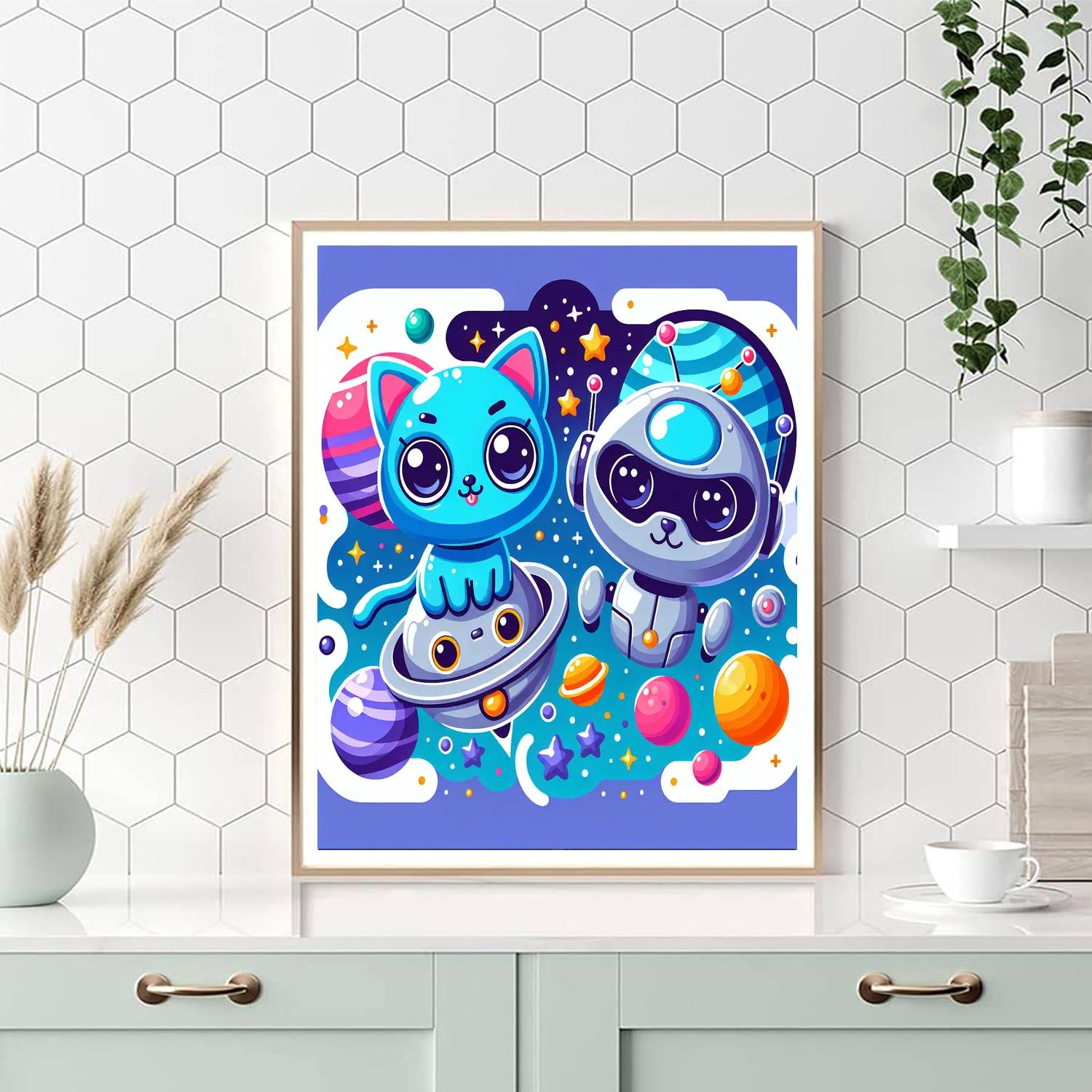 Charming Space Pets Paint By Number