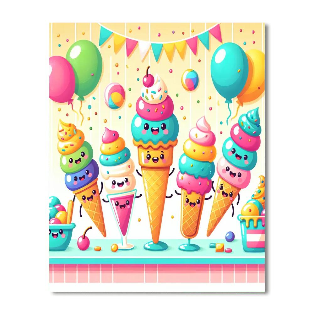 Epic Ice Cream Extravaganza Paint By Numbers Art