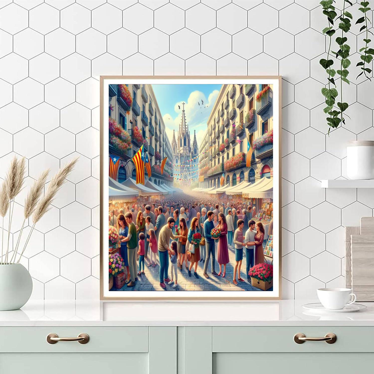 Sant Jordi's Day - Barcelona Paint By Color