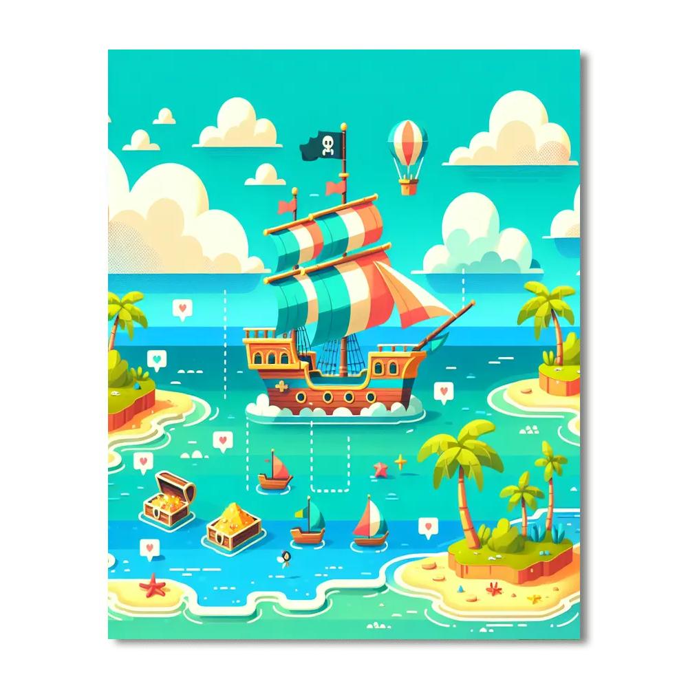 Pirate's Caribbean Cruise Number Painting