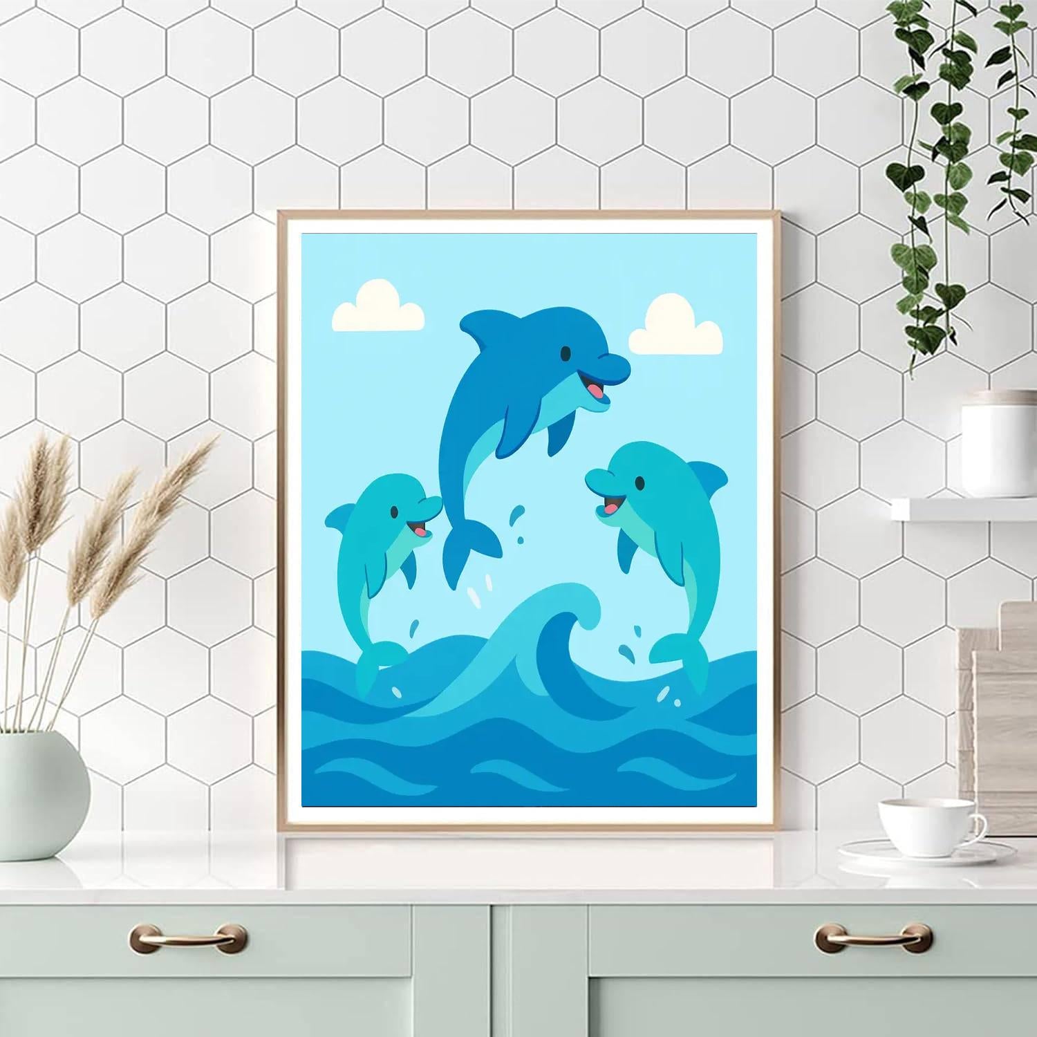 Joyful Dolphins Paint By Number