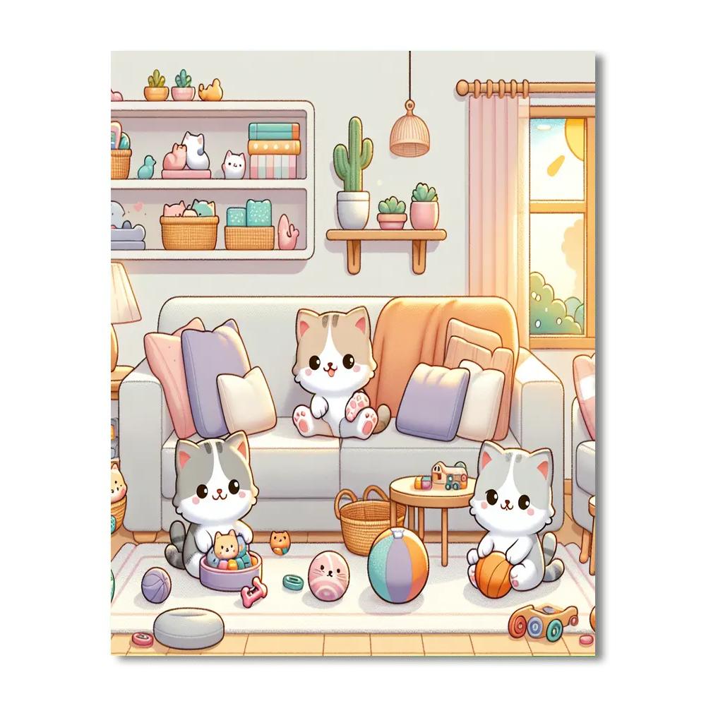 Clever Kittens Painting Number Kit