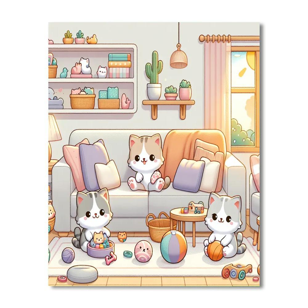 Clever Kittens Painting Number Kit