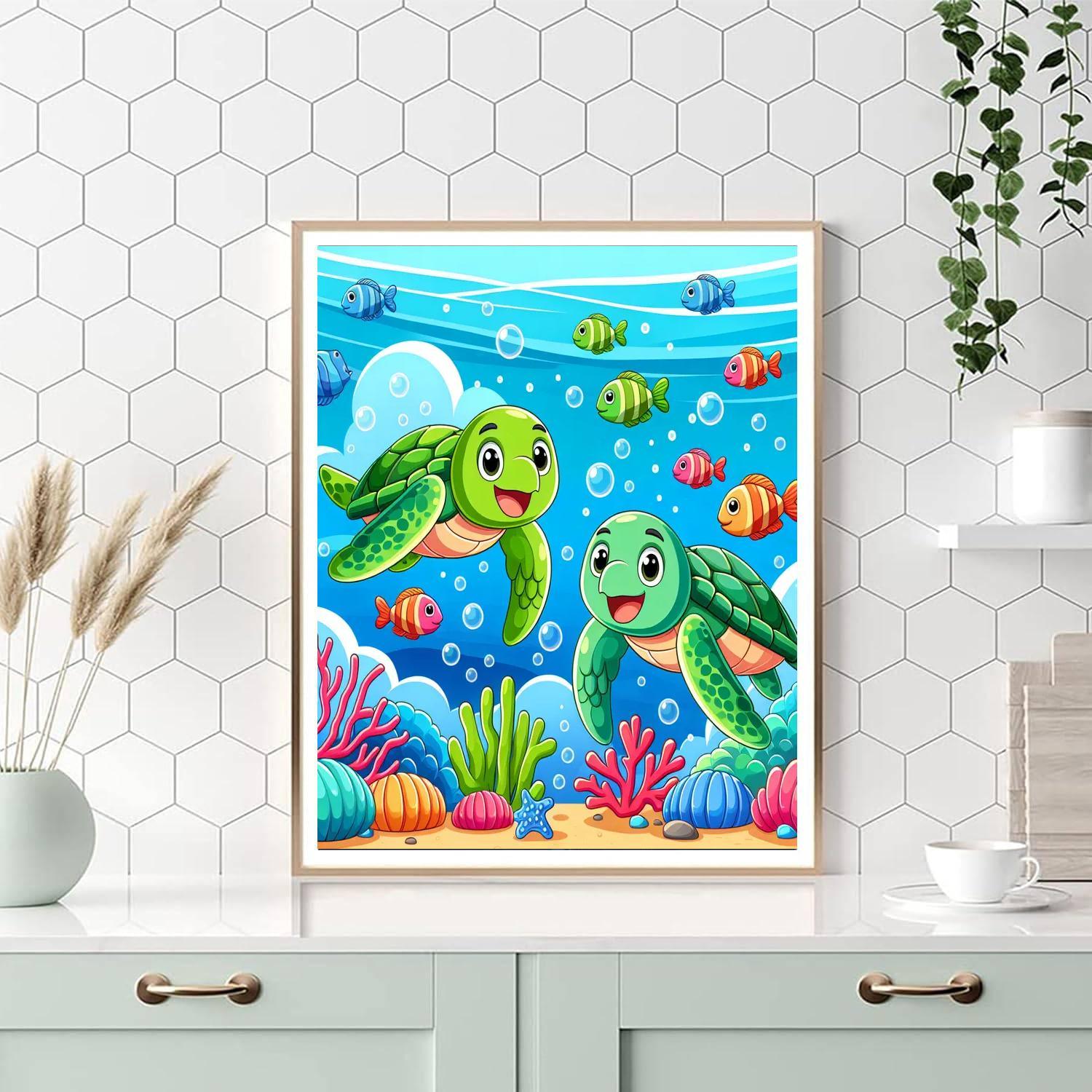 Sailing Sea Turtles Numbered Painting Kits