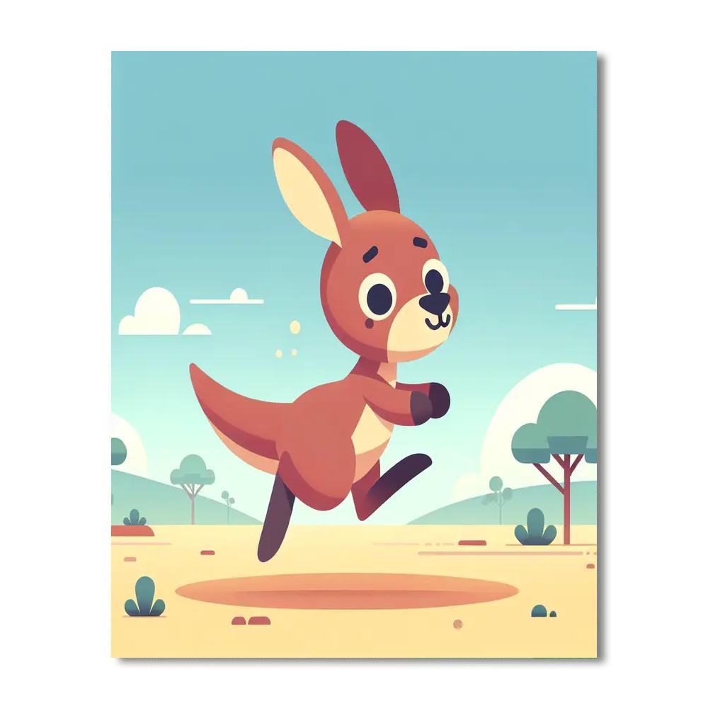 Curious Kangaroo Journey Paint By Numbers Art