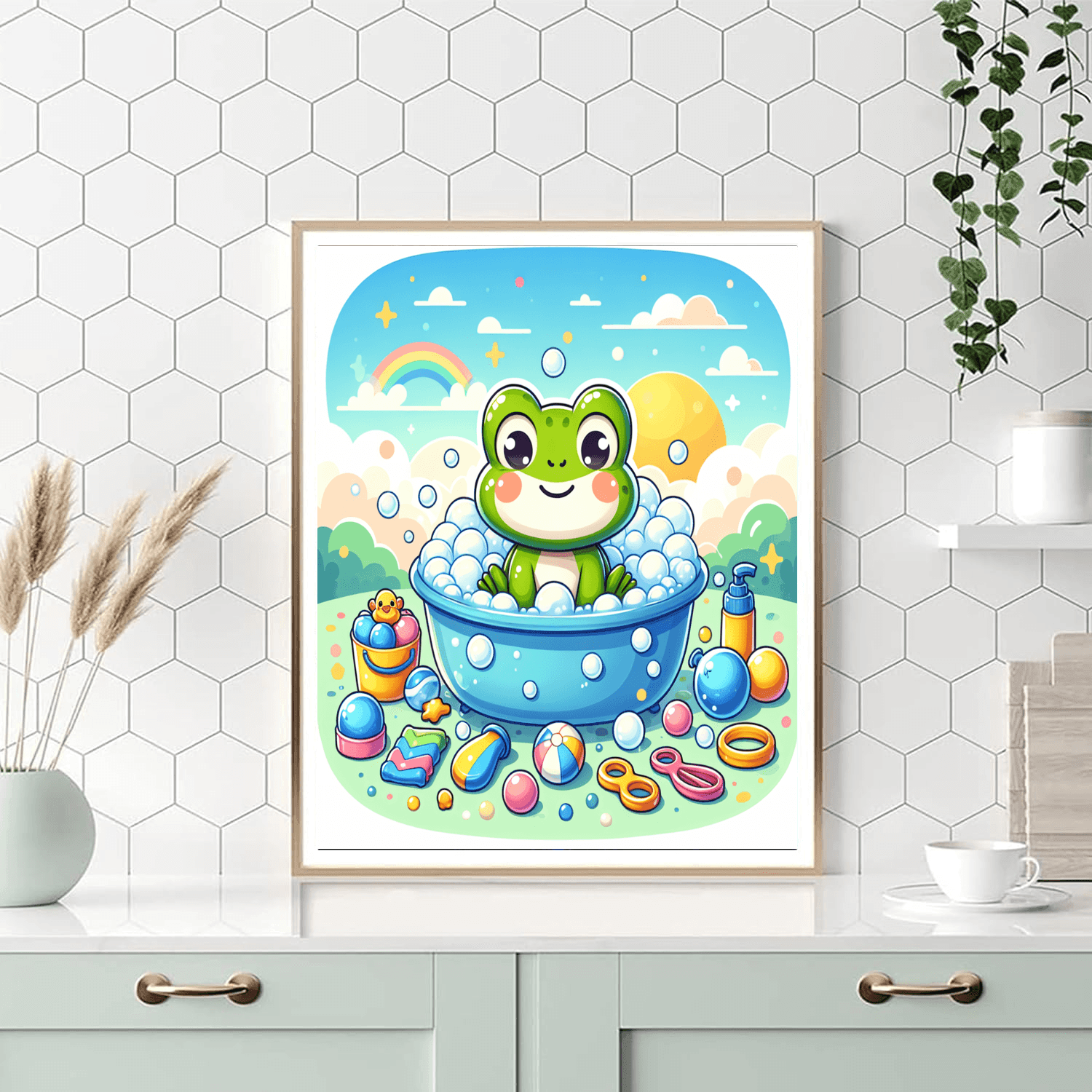 Bubbly Bath Time Frog Paint By Number