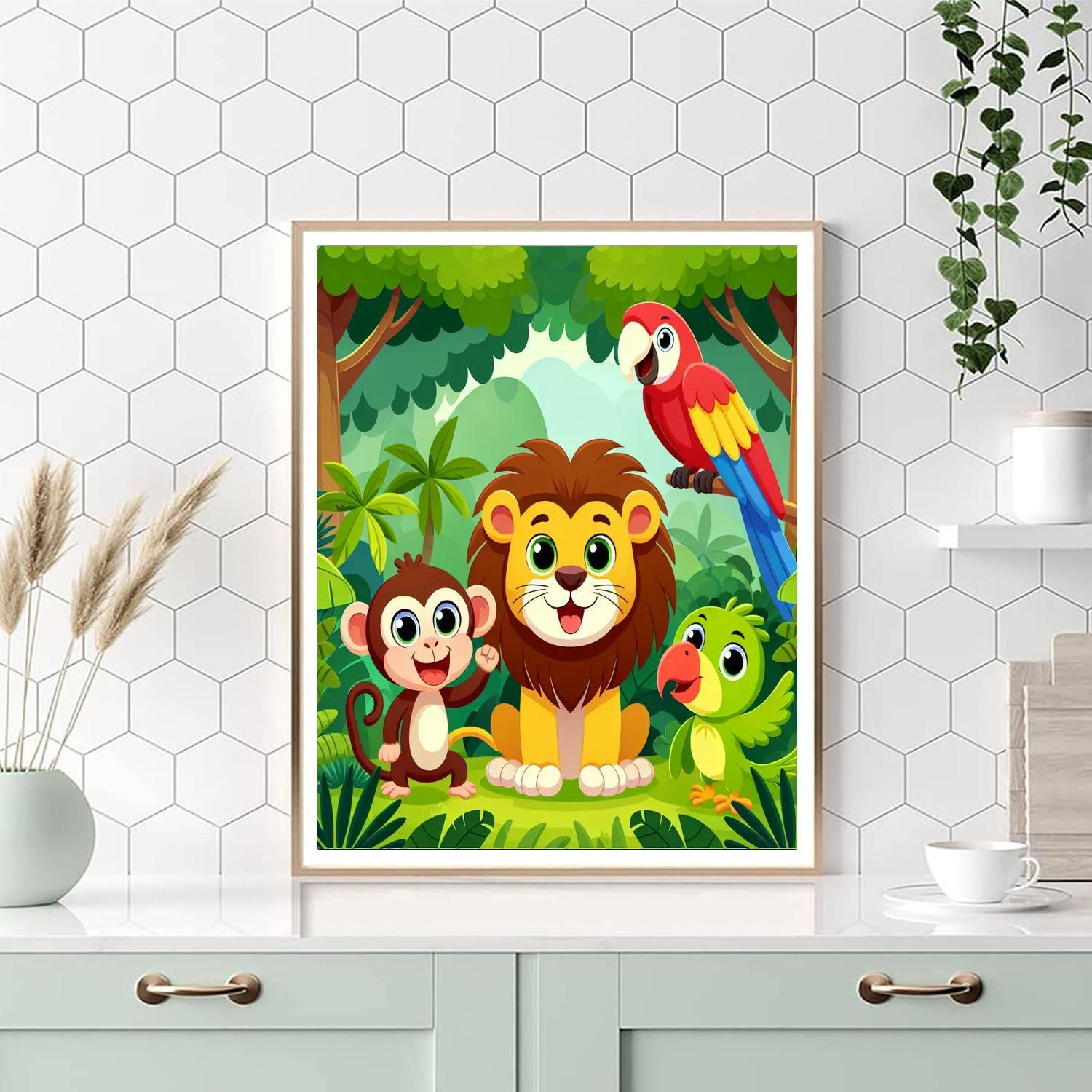 Charming Jungle Safari DIY Paint By Numbers