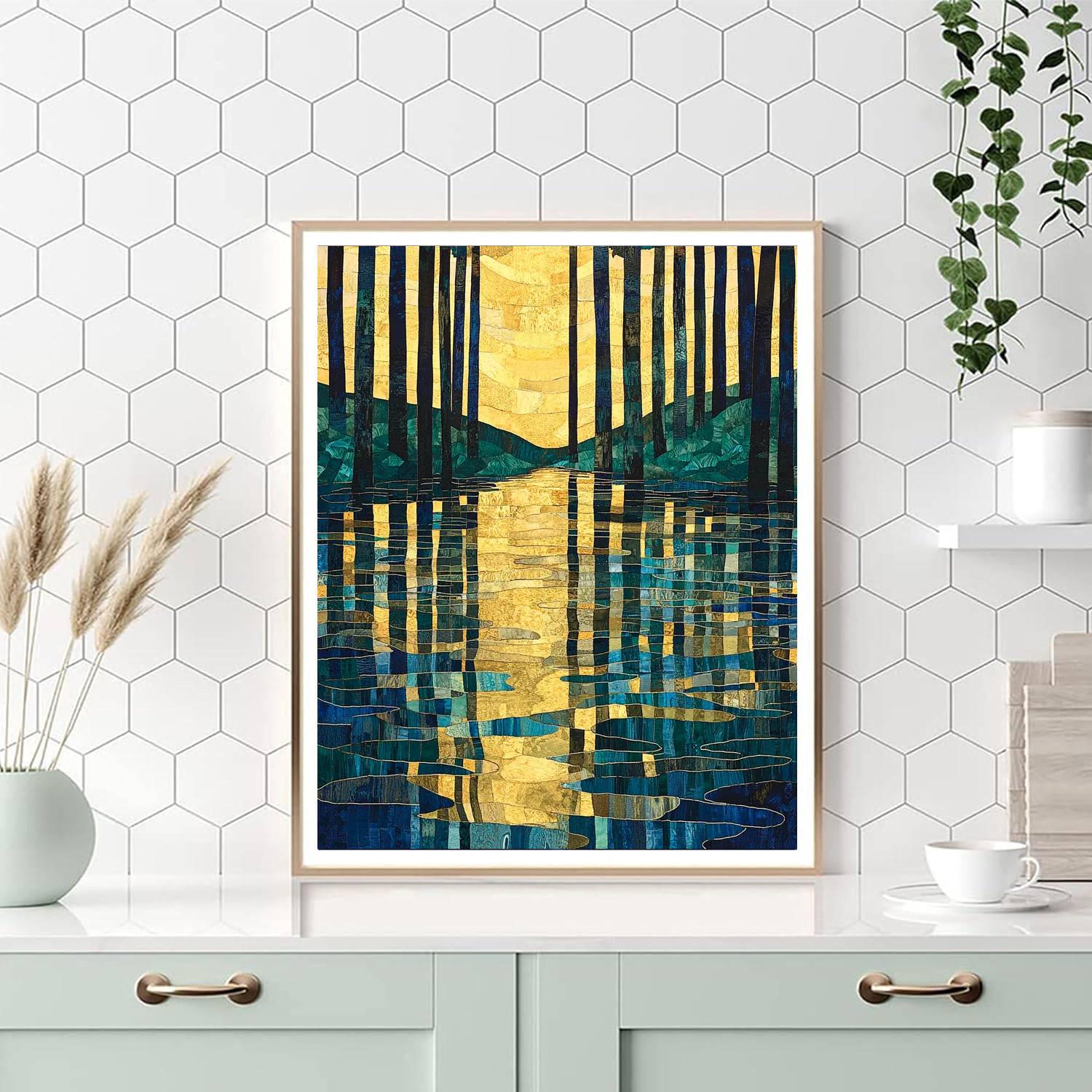 Gustav Klimt Inspired Mystic Reflections Tapestry  Paint By Numbers Art