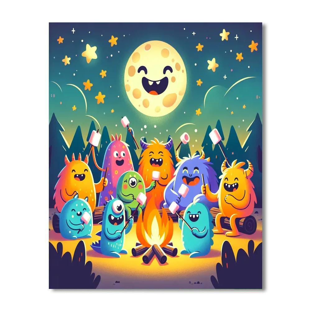 Silly Monster Campout Paint By Number