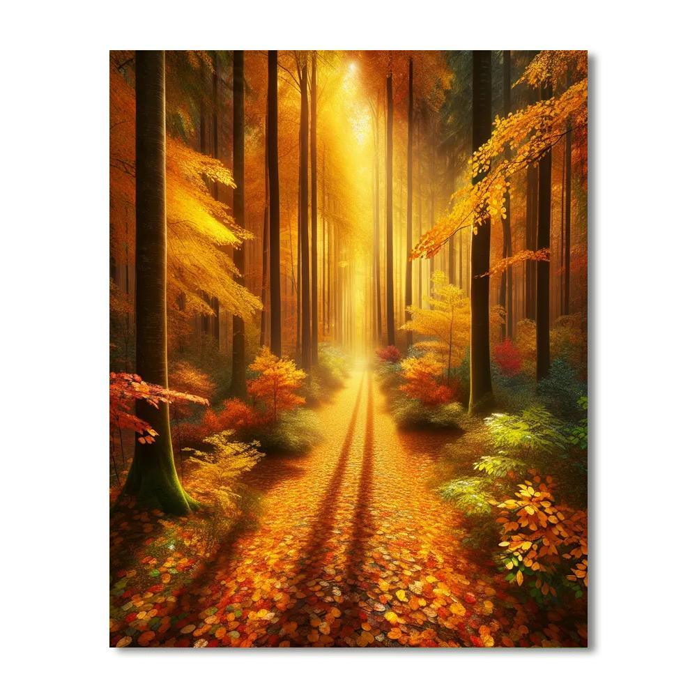 Golden Forest Pathway Paint By Number