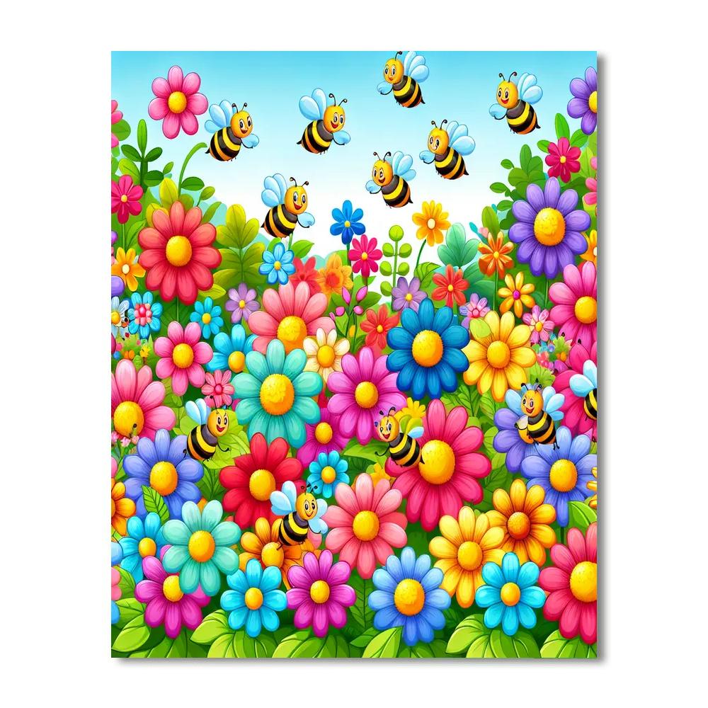 Floral Fiesta Frenzy Number Painting