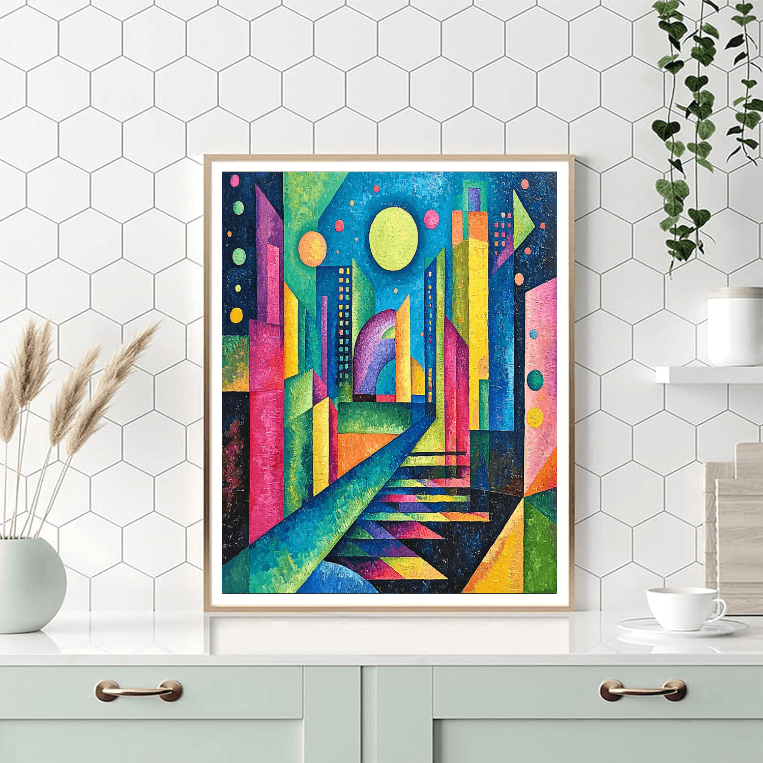 Wassily Kandinsky Inspired Futuristic City Vision  Paint By Numbers Kits