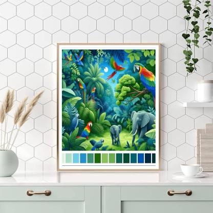 Fanciful Jungle Safari Numbered Painting Kits