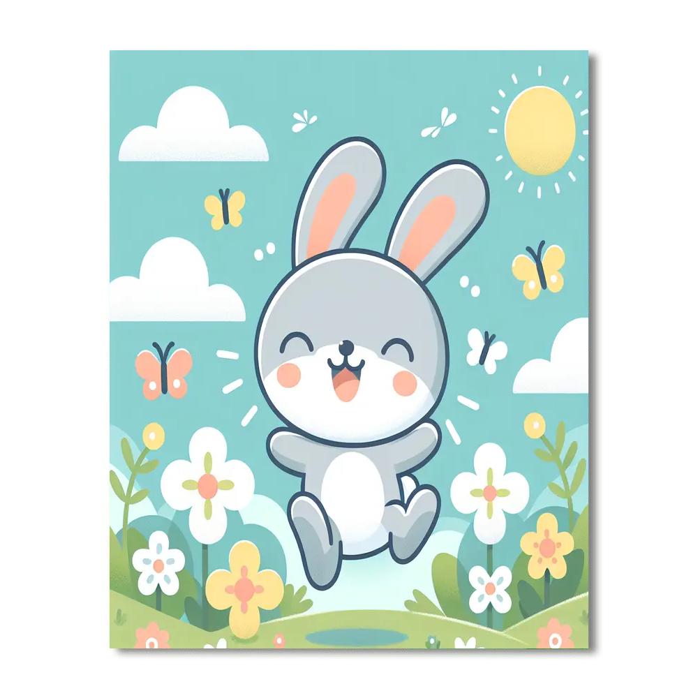 Frolicking Rabbit Painting By Numbers Kit