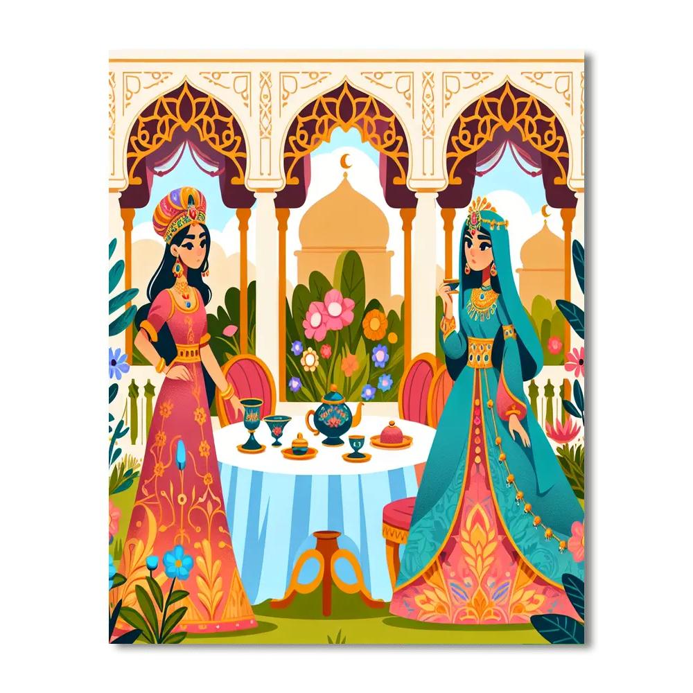 Princess Garden Tea Party DIY Paint By Numbers