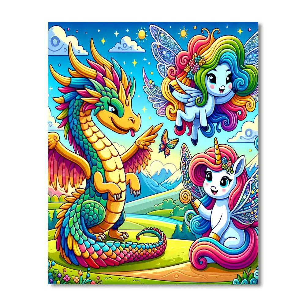 Magical Fantasy Creatures Painting By Numbers Kit